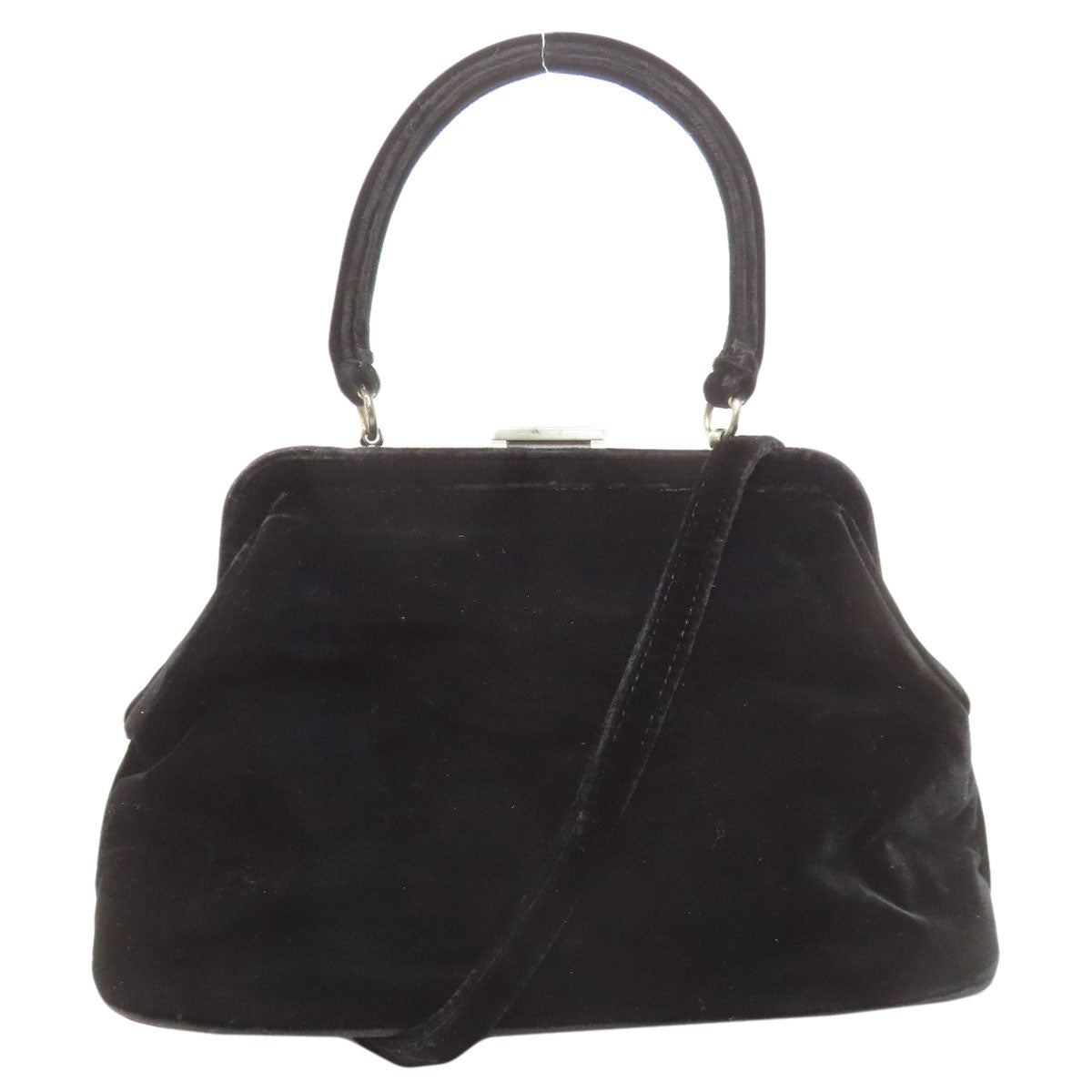 PRADA Handbag Corduroy black 2WAY