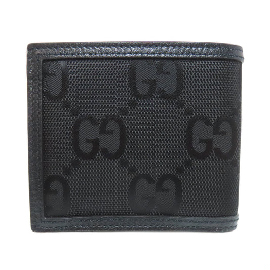 GUCCI Bifold Wallet 496334 canvas black Off the grid mens Used Authentic