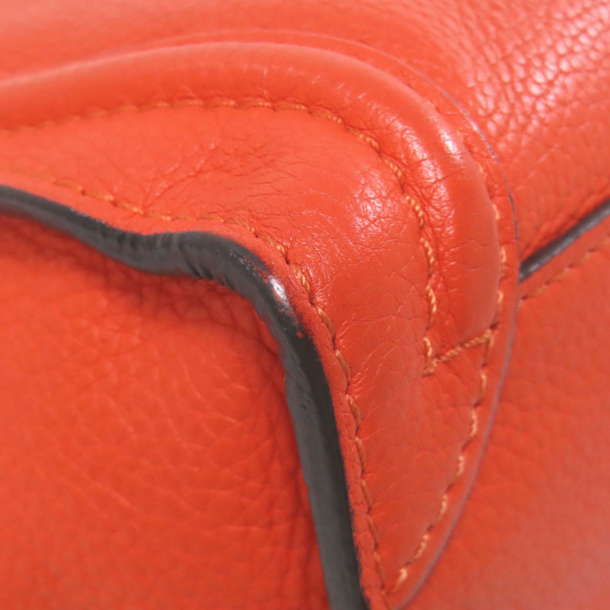 CELINE Handbag Calfskin Red Luggage nano 2 WAY Women Used Authentic