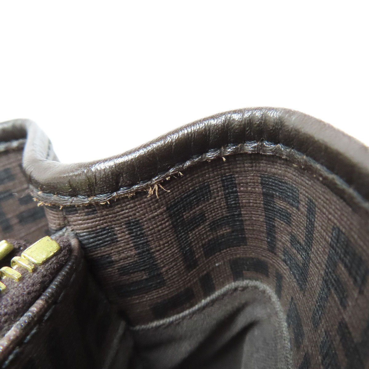 FENDI Handbag PVC Brown Zucca Pattern