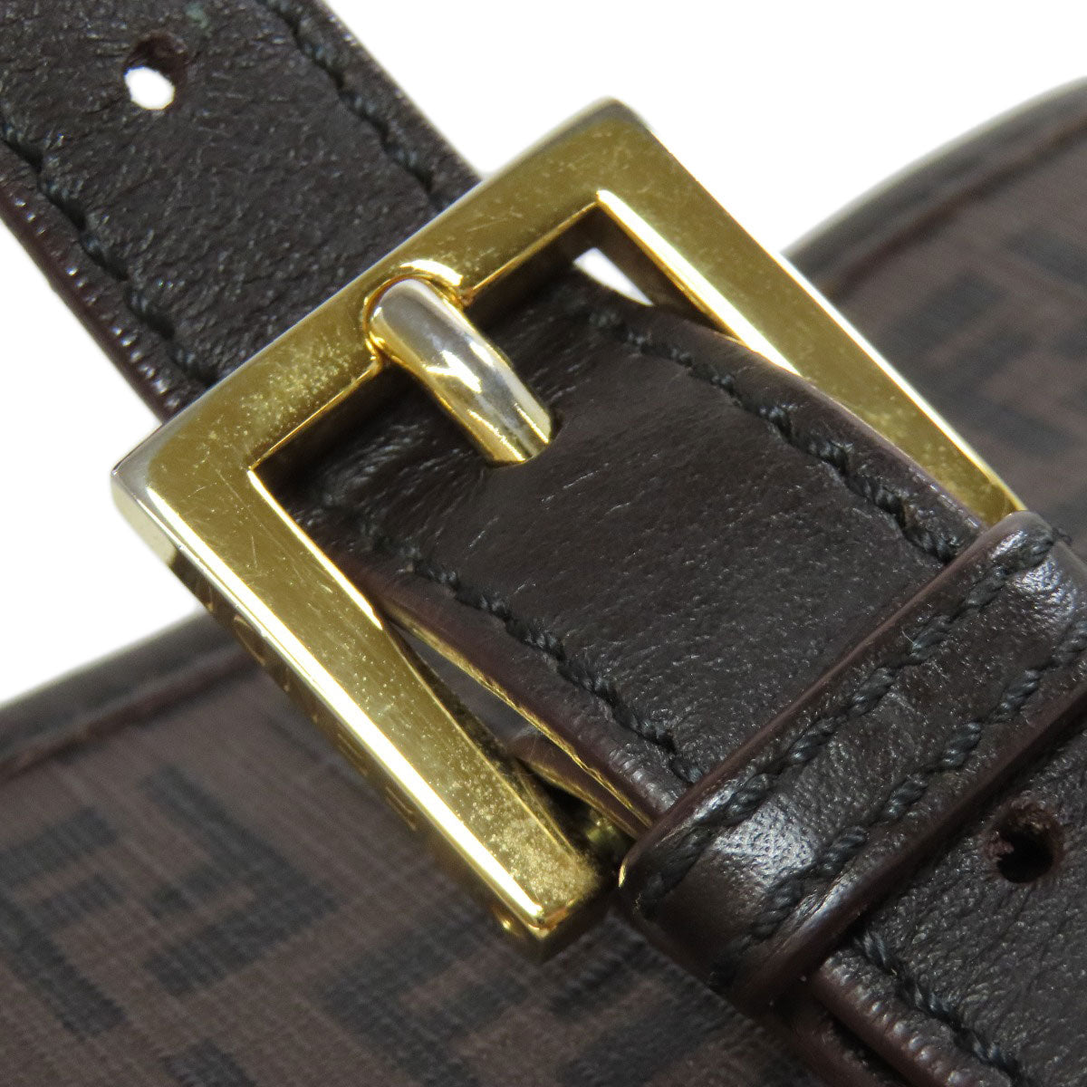 FENDI Handbag PVC Brown Zucca Pattern