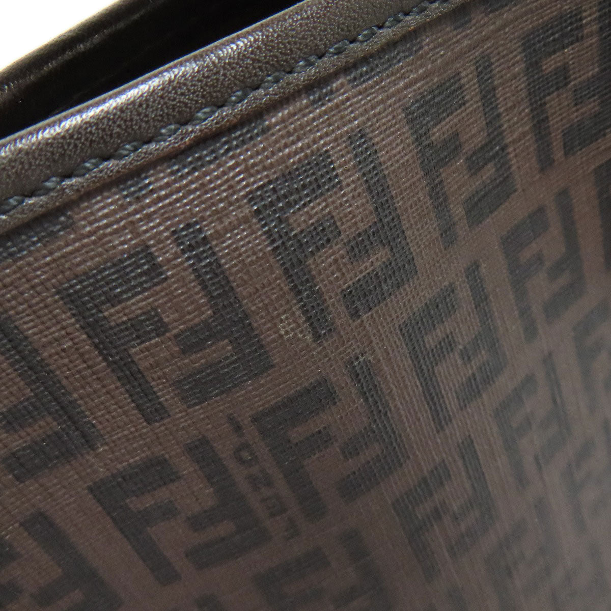 FENDI Handbag PVC Brown Zucca Pattern