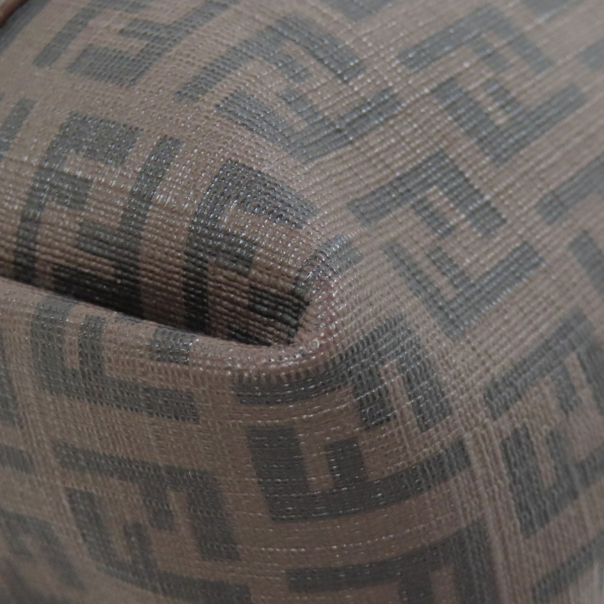 FENDI Handbag PVC Brown Zucca Pattern