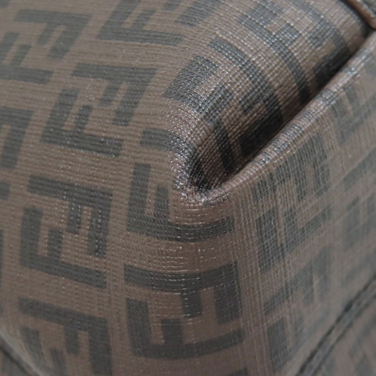 FENDI Handbag PVC Brown Zucca Pattern