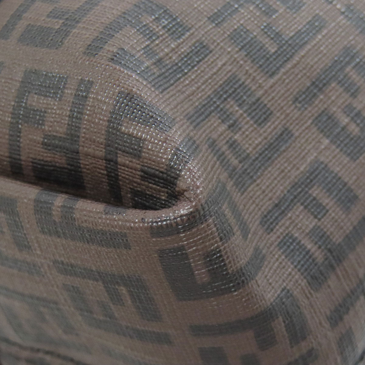 FENDI Handbag PVC Brown Zucca Pattern