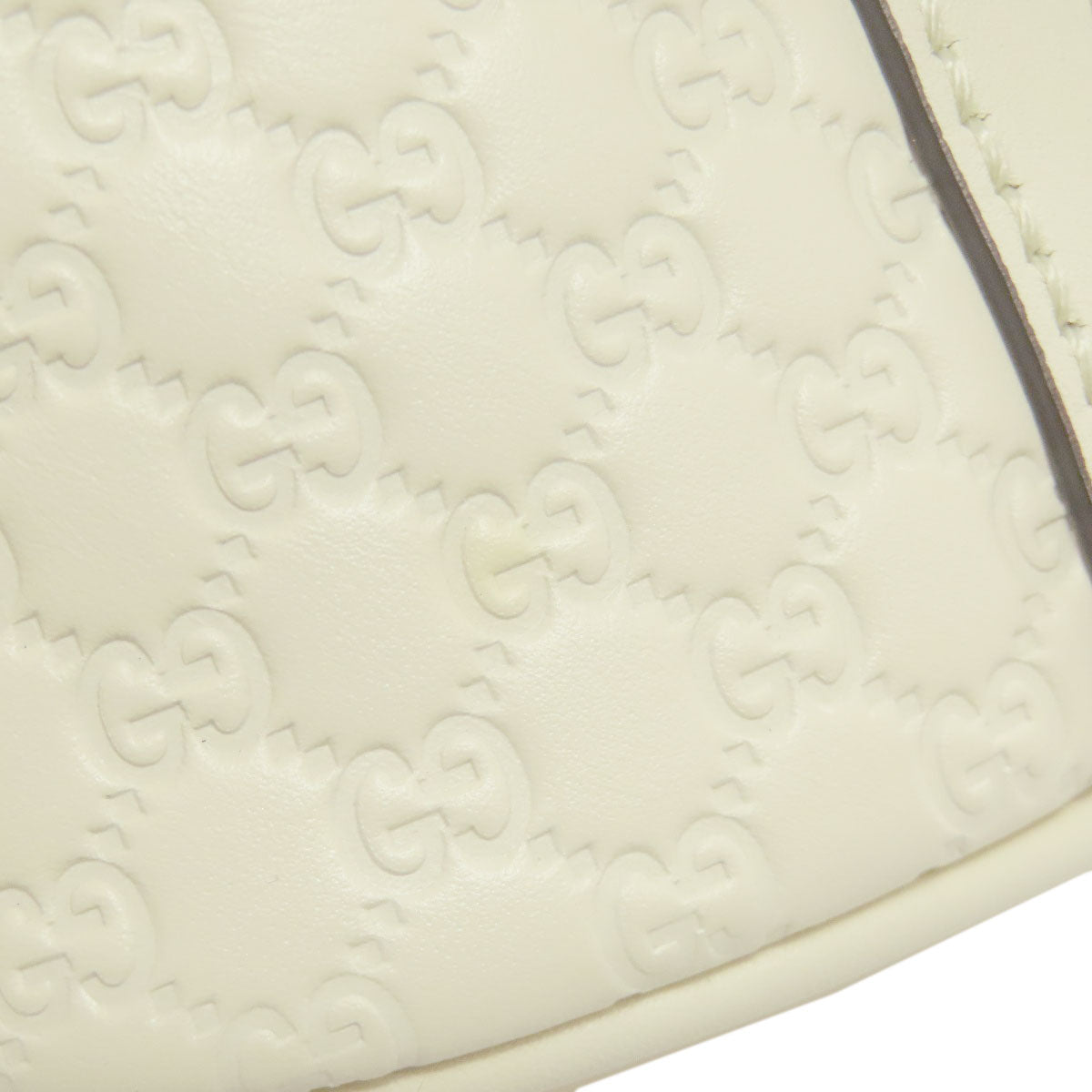 GUCCI Handbag 449645 leather white Outlet GG Signature Microsima 2WAY Women Used Authentic