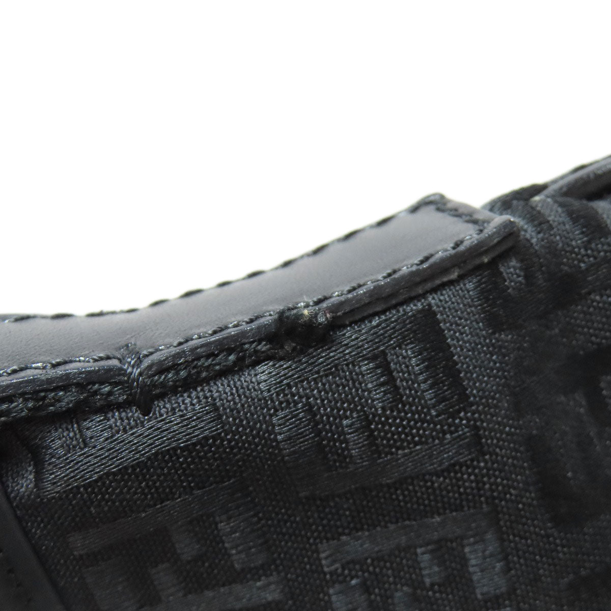 FENDI Shoulder Bag Nylon black Zucca Pattern Women Used Authentic