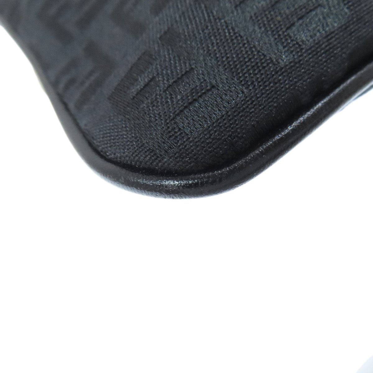 FENDI Shoulder Bag Nylon black Zucca Pattern Women Used Authentic
