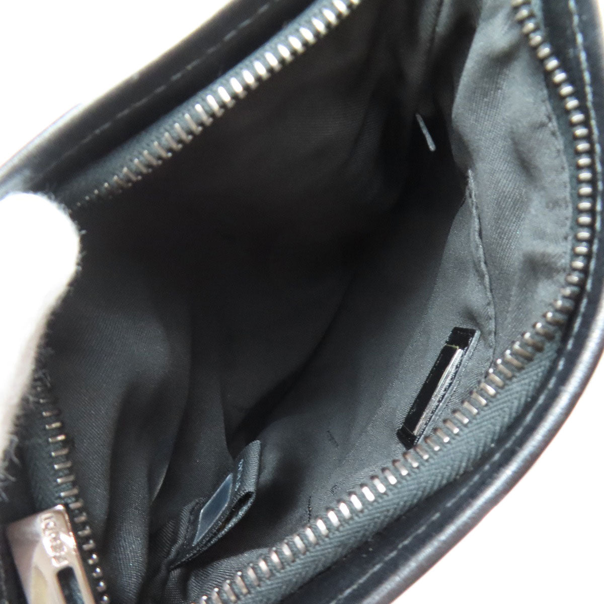 FENDI Shoulder Bag Nylon black Zucca Pattern Women Used Authentic