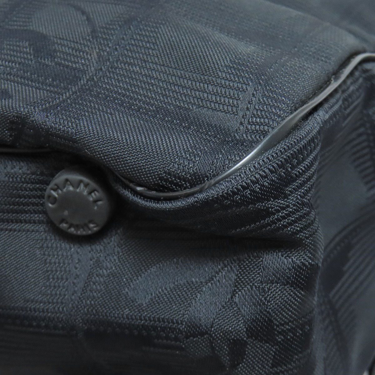 CHANEL Handbag Nylon jacquard black New travel line 2WAY