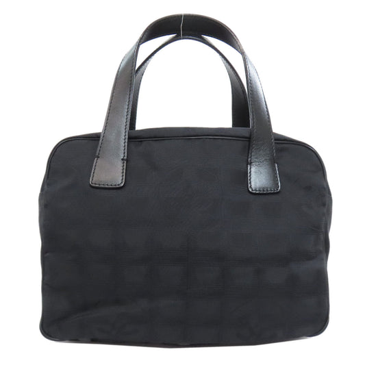 CHANEL Handbag Nylon jacquard black New travel line 2WAY