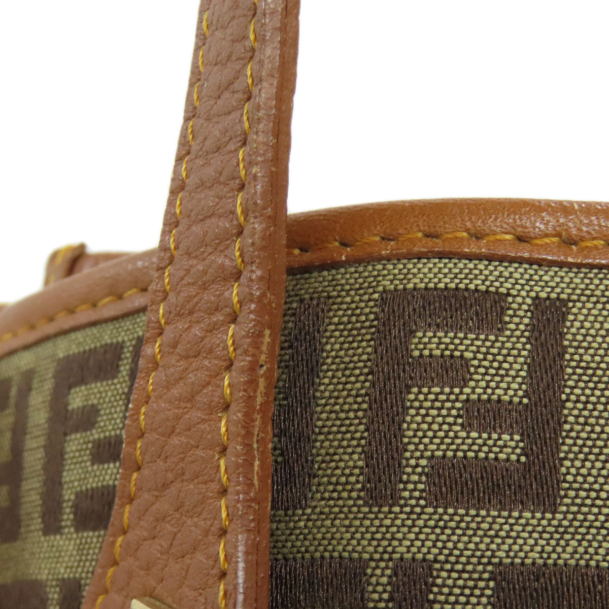 FENDI Handbag canvas Brown Zucca Pattern