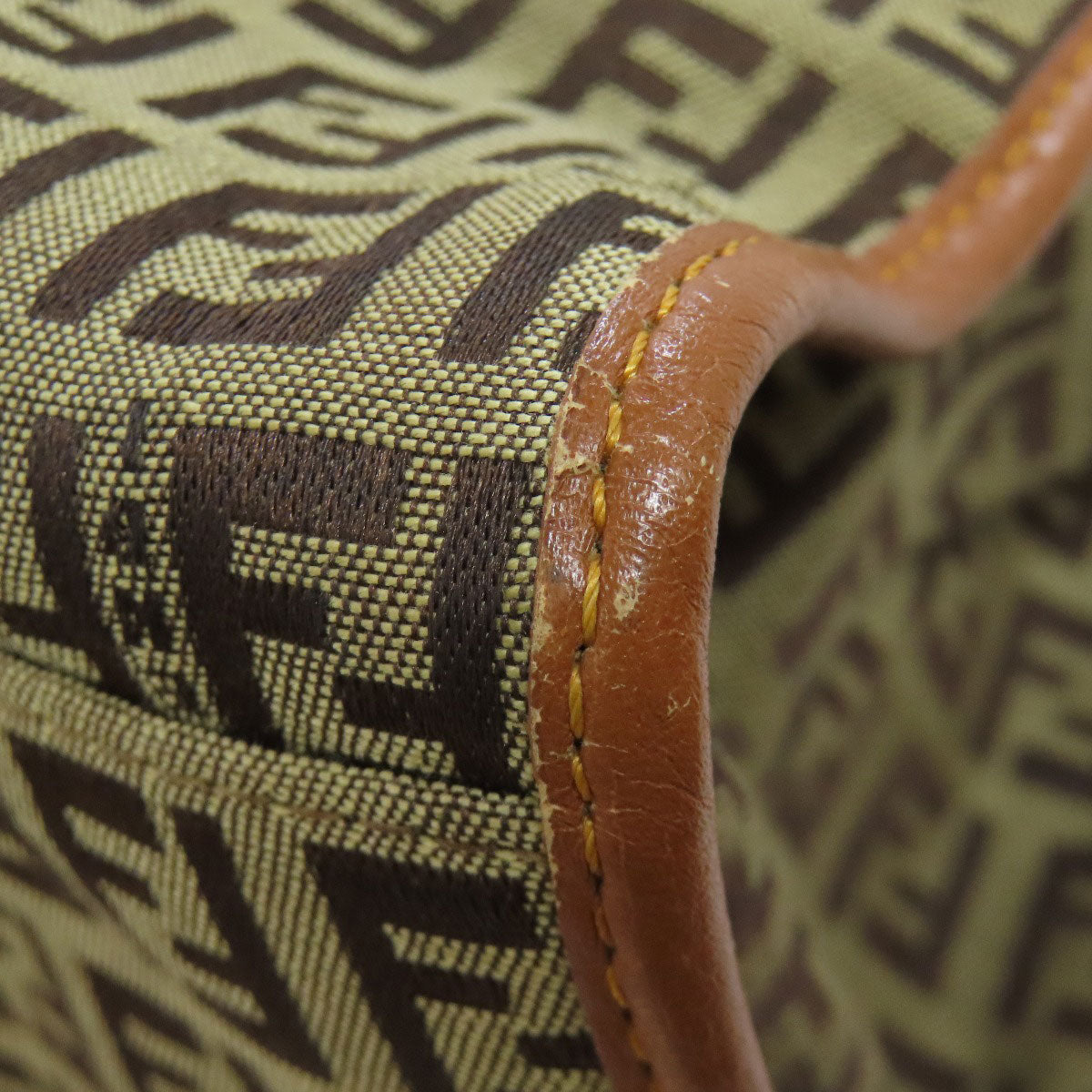 FENDI Handbag canvas Brown Zucca Pattern