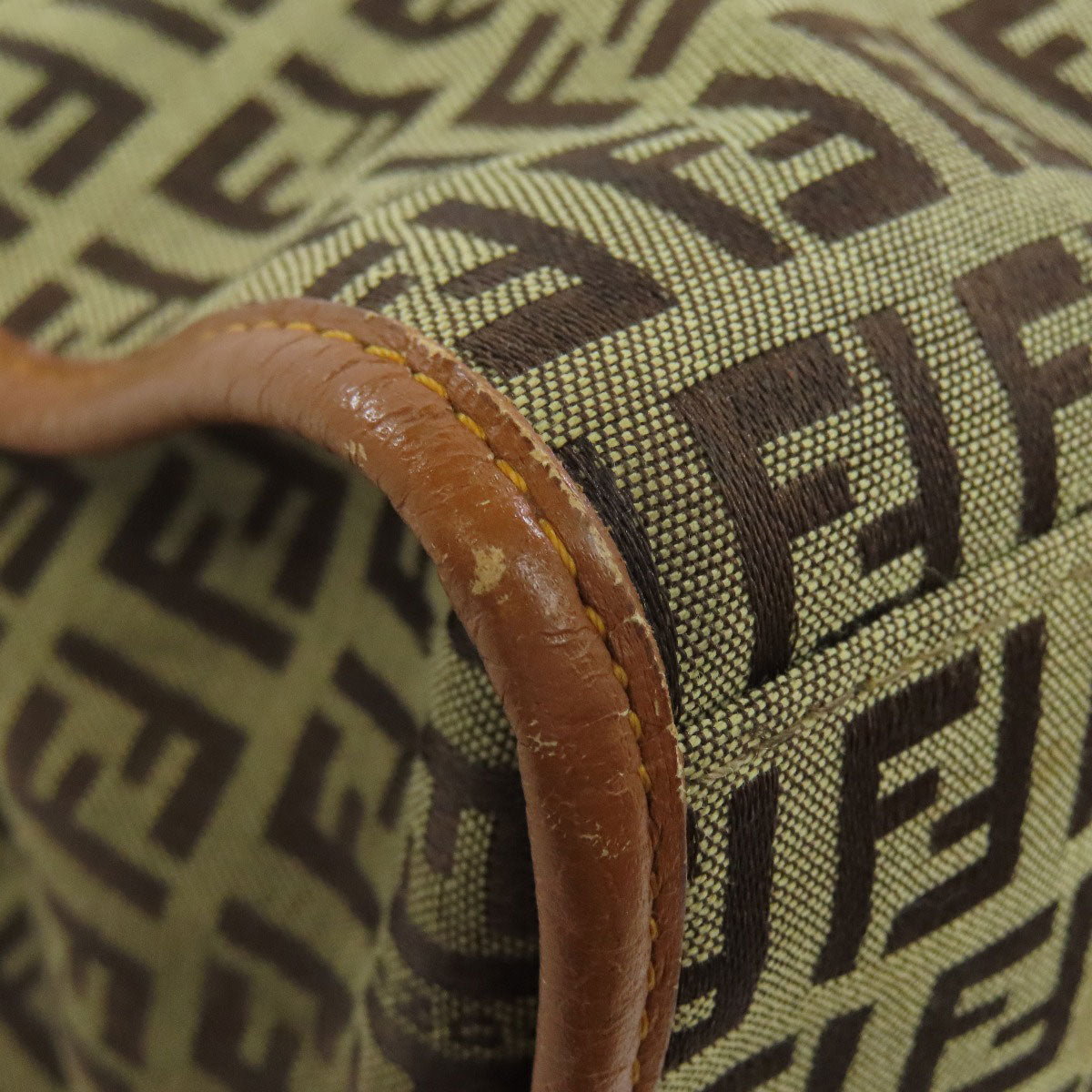FENDI Handbag canvas Brown Zucca Pattern