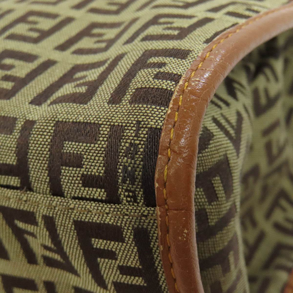 FENDI Handbag canvas Brown Zucca Pattern