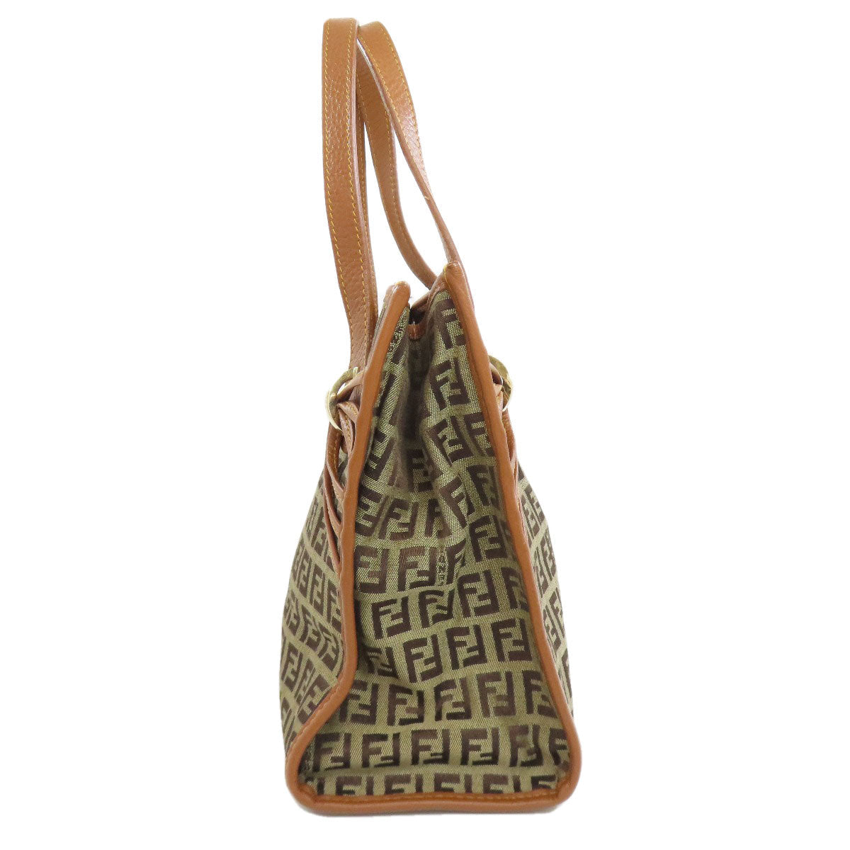 FENDI Handbag canvas Brown Zucca Pattern
