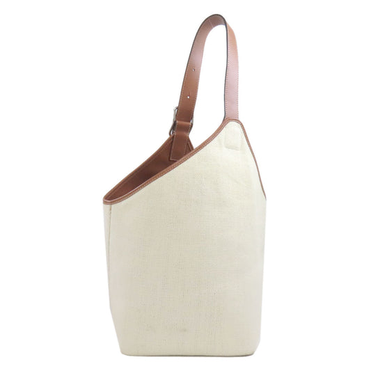 LOEWE Shoulder Bag canvas white one belt balloon bag
