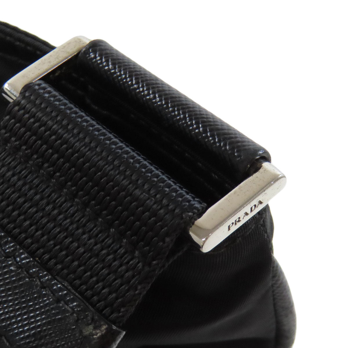 PRADA Shoulder Bag VA0340 Nylon black logoMetal Women Used Authentic
