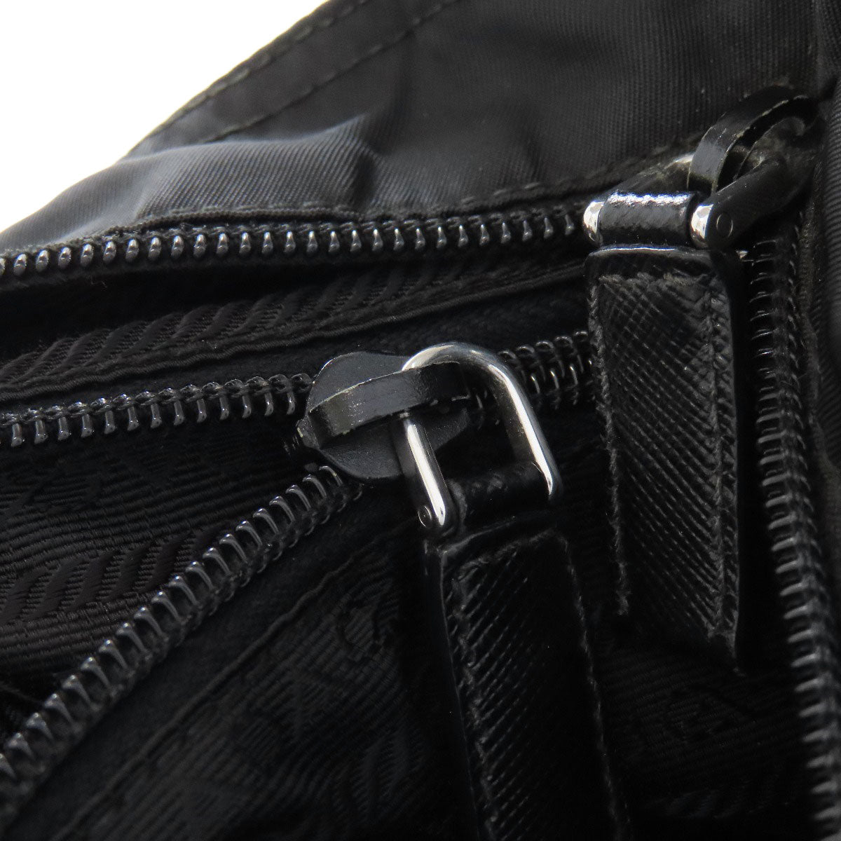 PRADA Shoulder Bag VA0340 Nylon black logoMetal Women Used Authentic