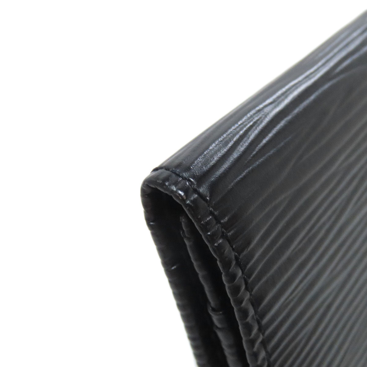 LOUIS VUITTON Long Wallet Purse M63532 Epi black Portoen 3 Cartes Credit mens Used Authentic