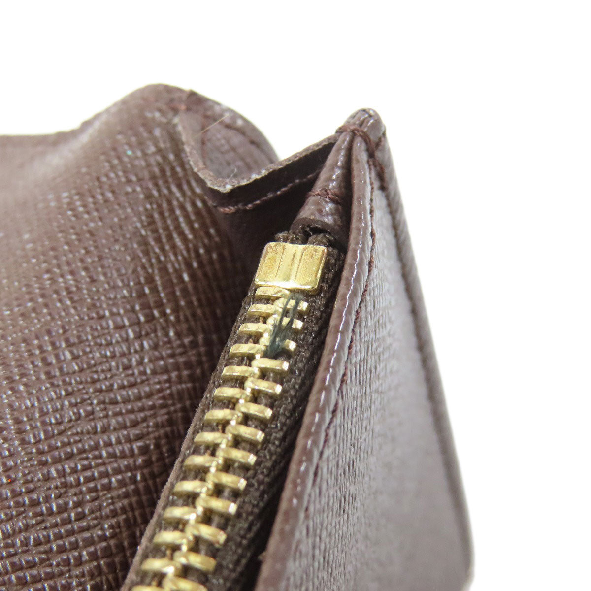 LOUIS VUITTON Long Wallet Purse N60017 Damier canvas Brown Portefeuille Blaza Women Used Authentic