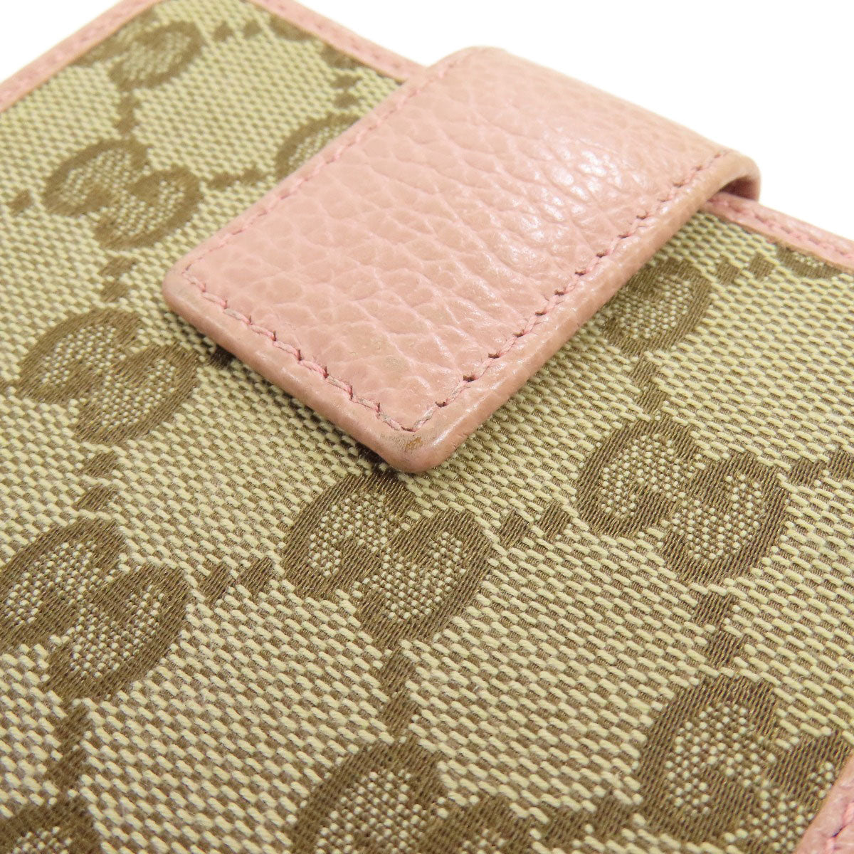 GUCCI Bifold Wallet 346056 Canvas, Leather Brown Outlet GG Women Used Authentic