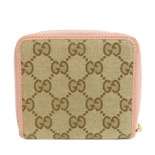 GUCCI Bifold Wallet 346056 Canvas, Leather Brown Outlet GG Women Used Authentic