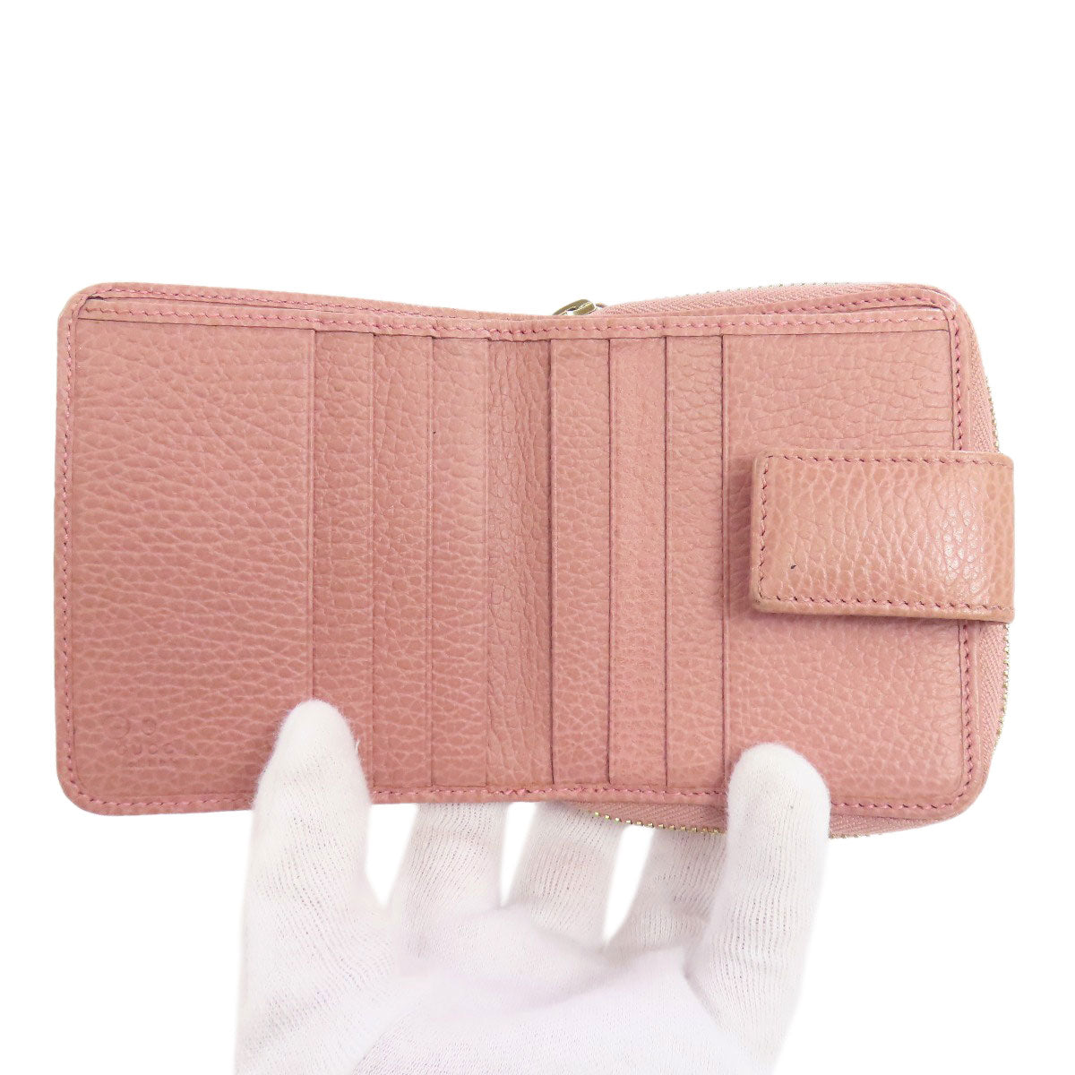 GUCCI Bifold Wallet 346056 Canvas, Leather Brown Outlet GG Women Used Authentic