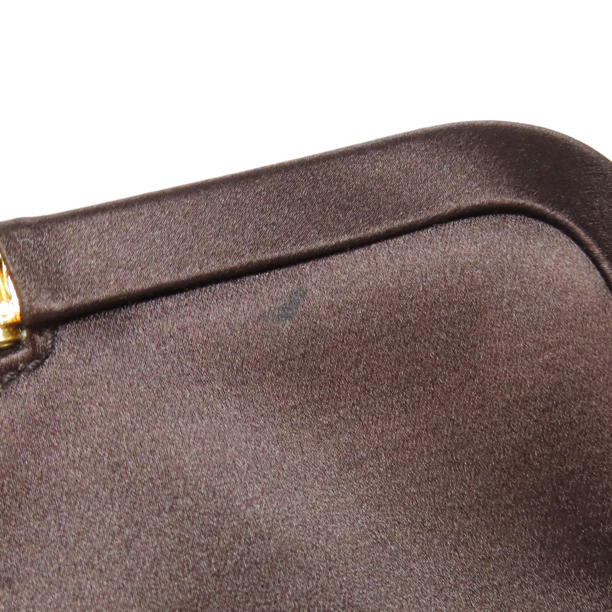 PRADA Handbag Satin Brown logo Women Used Authentic