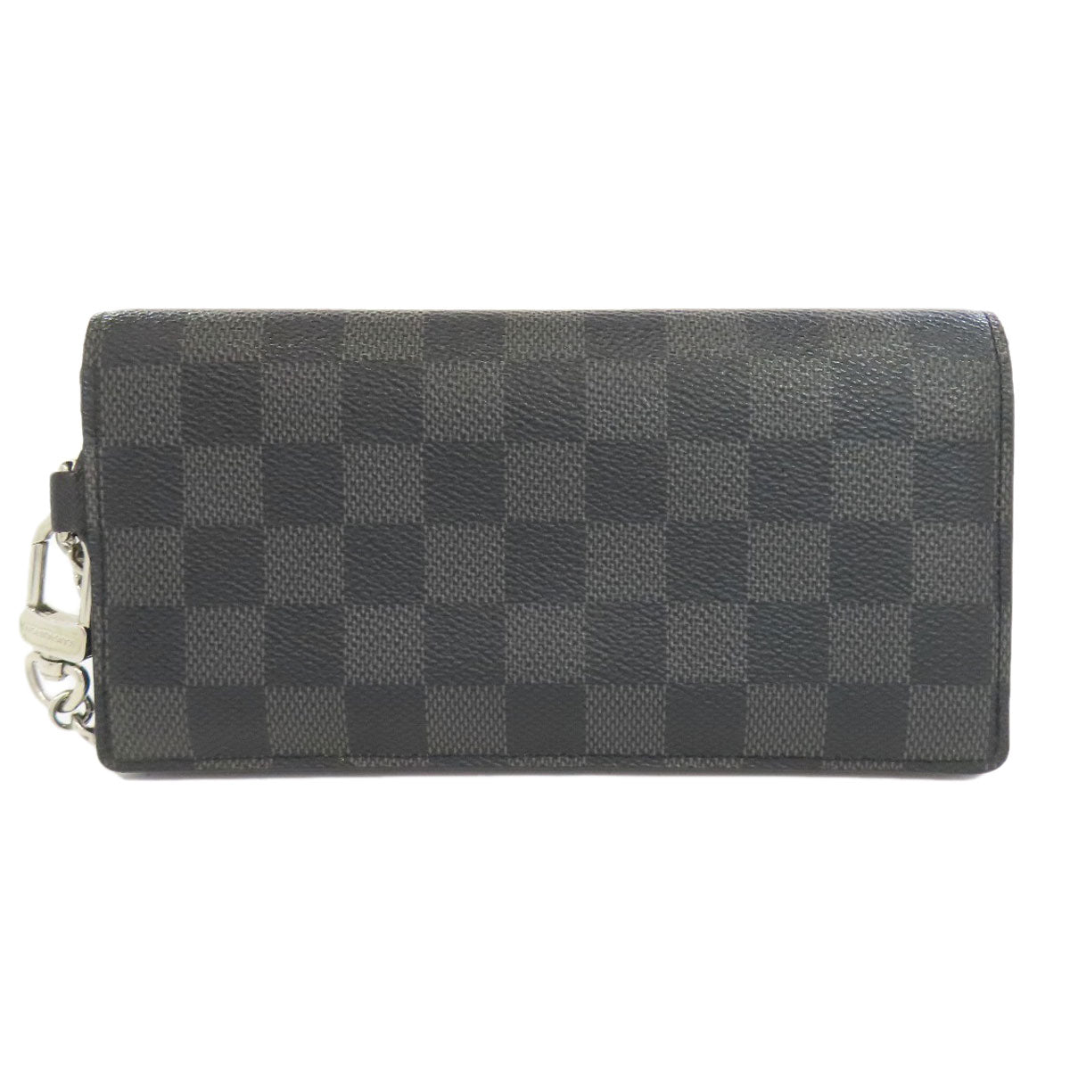 LOUIS VUITTON Long Wallet Purse N60023 Damier canvas gray Acordion mens Used Authentic