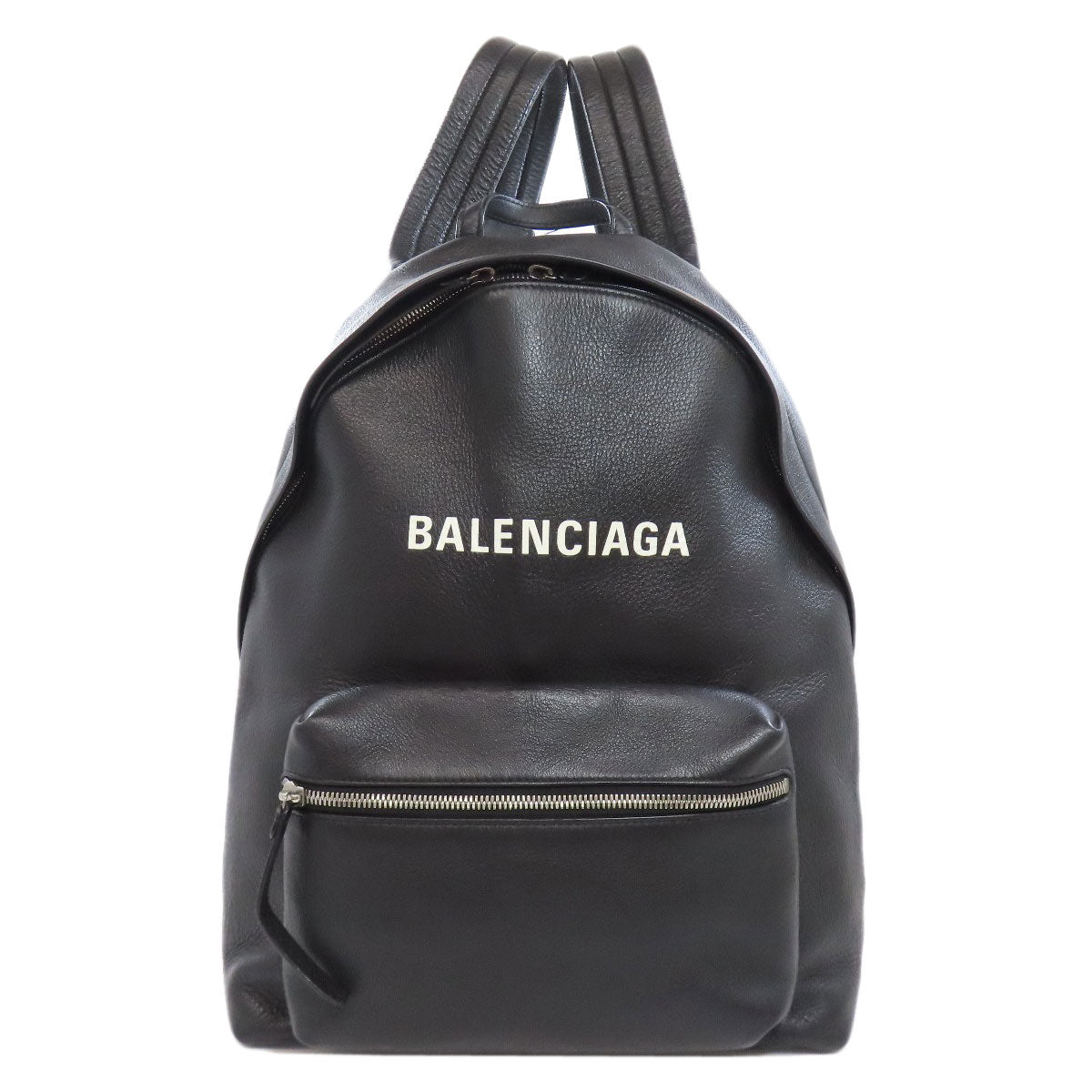 BALENCIAGA Backpack 545193 Calfskin black logo Women Used Authentic