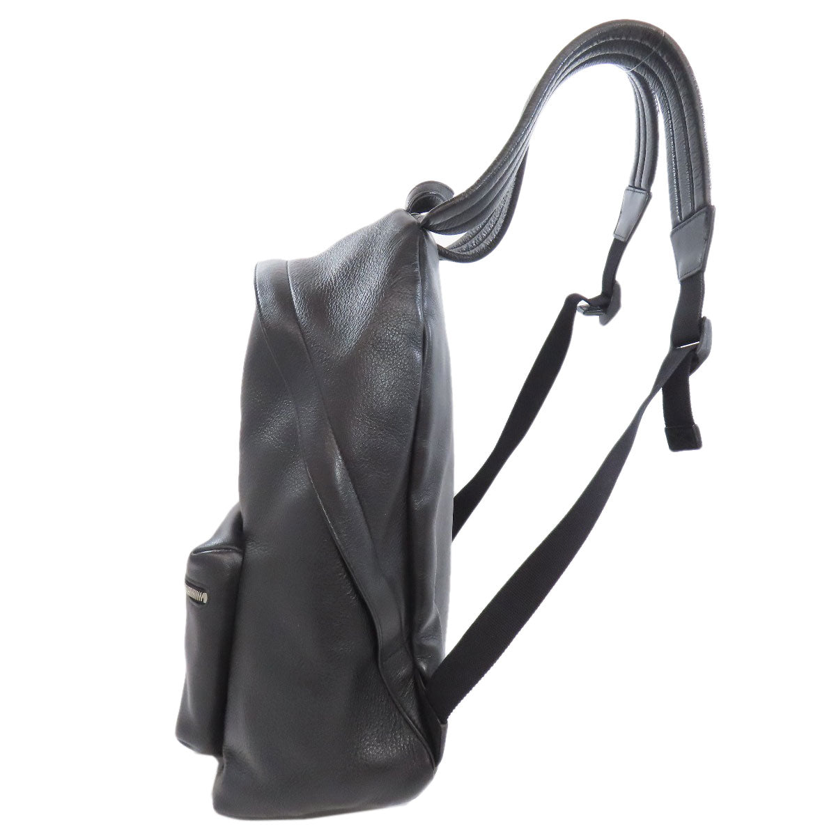 BALENCIAGA Backpack 545193 Calfskin black logo Women Used Authentic