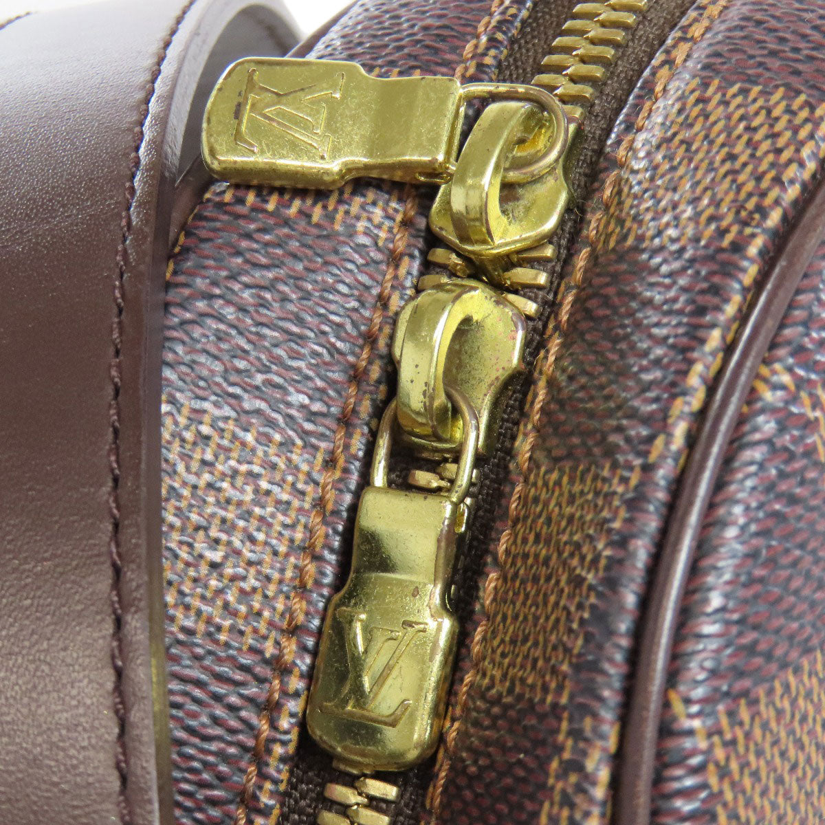 LOUIS VUITTON Shoulder Bag N51292 Damier canvas Brown Ipanema GM Women Used Authentic