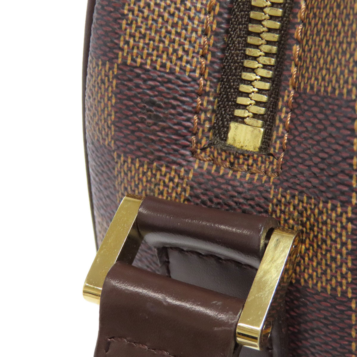 LOUIS VUITTON Shoulder Bag N51292 Damier canvas Brown Ipanema GM Women Used Authentic
