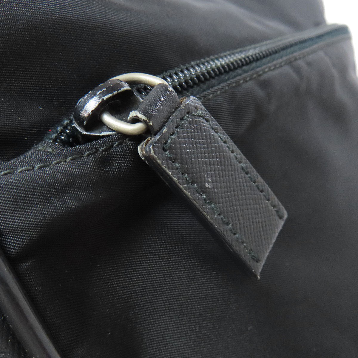 PRADA Shoulder Bag Nylon black logoMetal Women Used Authentic