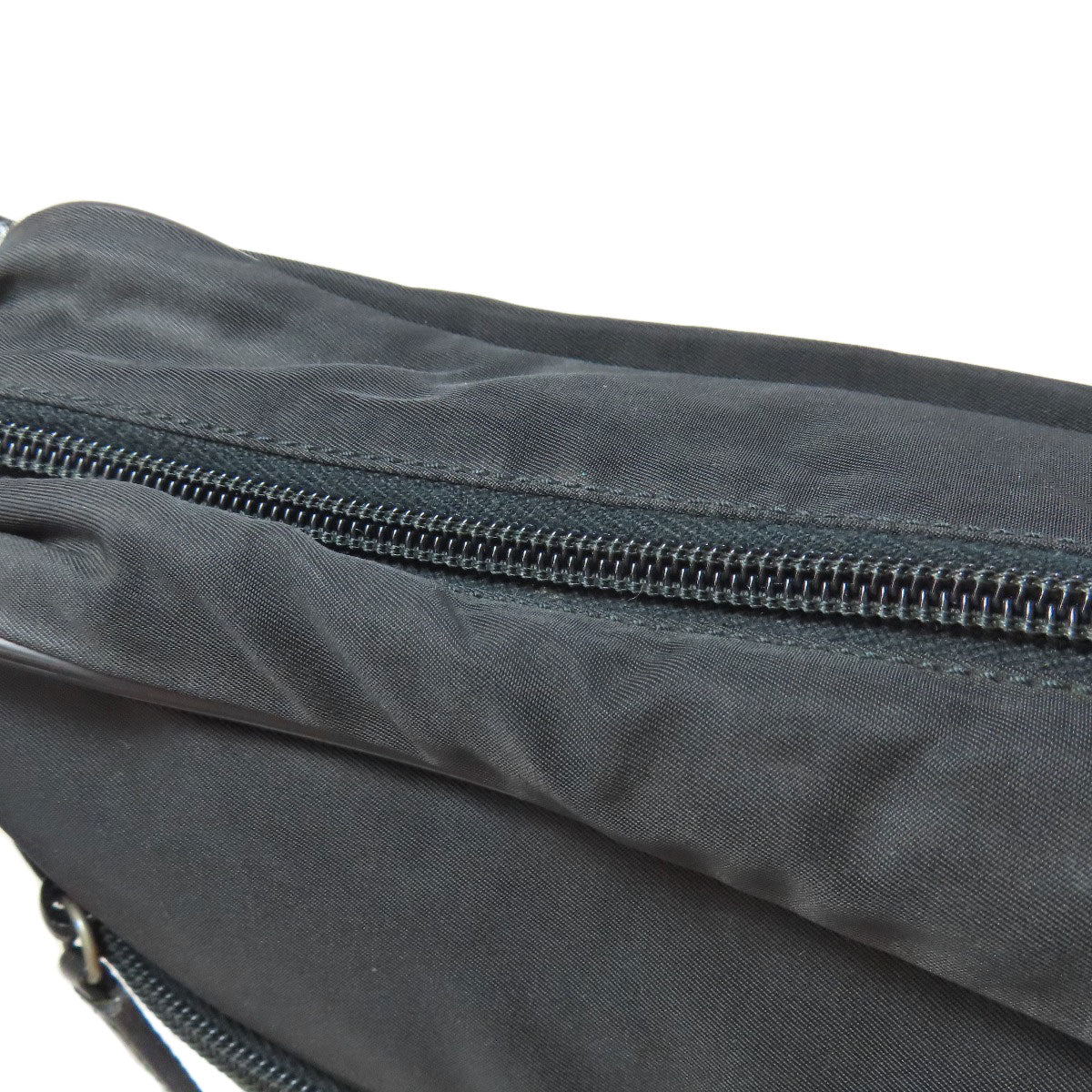 PRADA Shoulder Bag Nylon black logoMetal Women Used Authentic