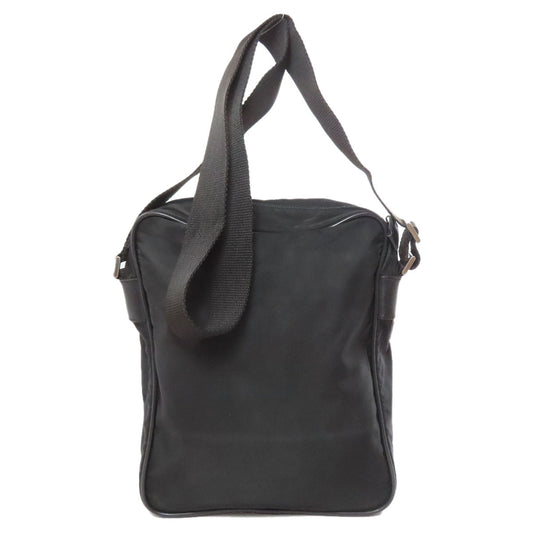 PRADA Shoulder Bag Nylon black logoMetal Women Used Authentic