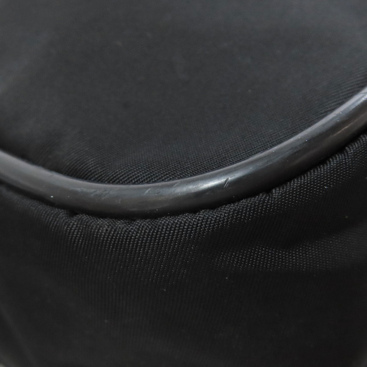 PRADA Shoulder Bag Nylon black logoMetal Women Used Authentic