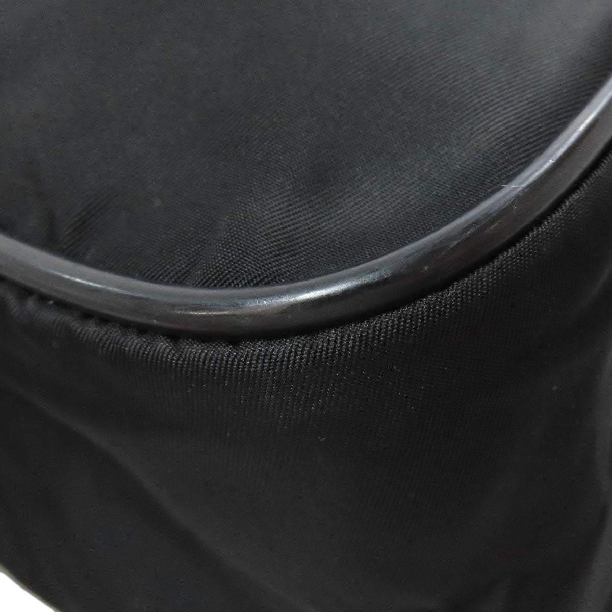 PRADA Shoulder Bag Nylon black logoMetal Women Used Authentic