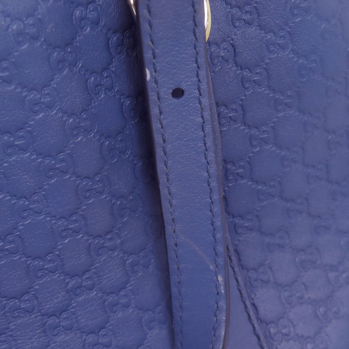 GUCCI Handbag 309617 leather blue GG Signature Microsima 2WAY Women Used Authentic