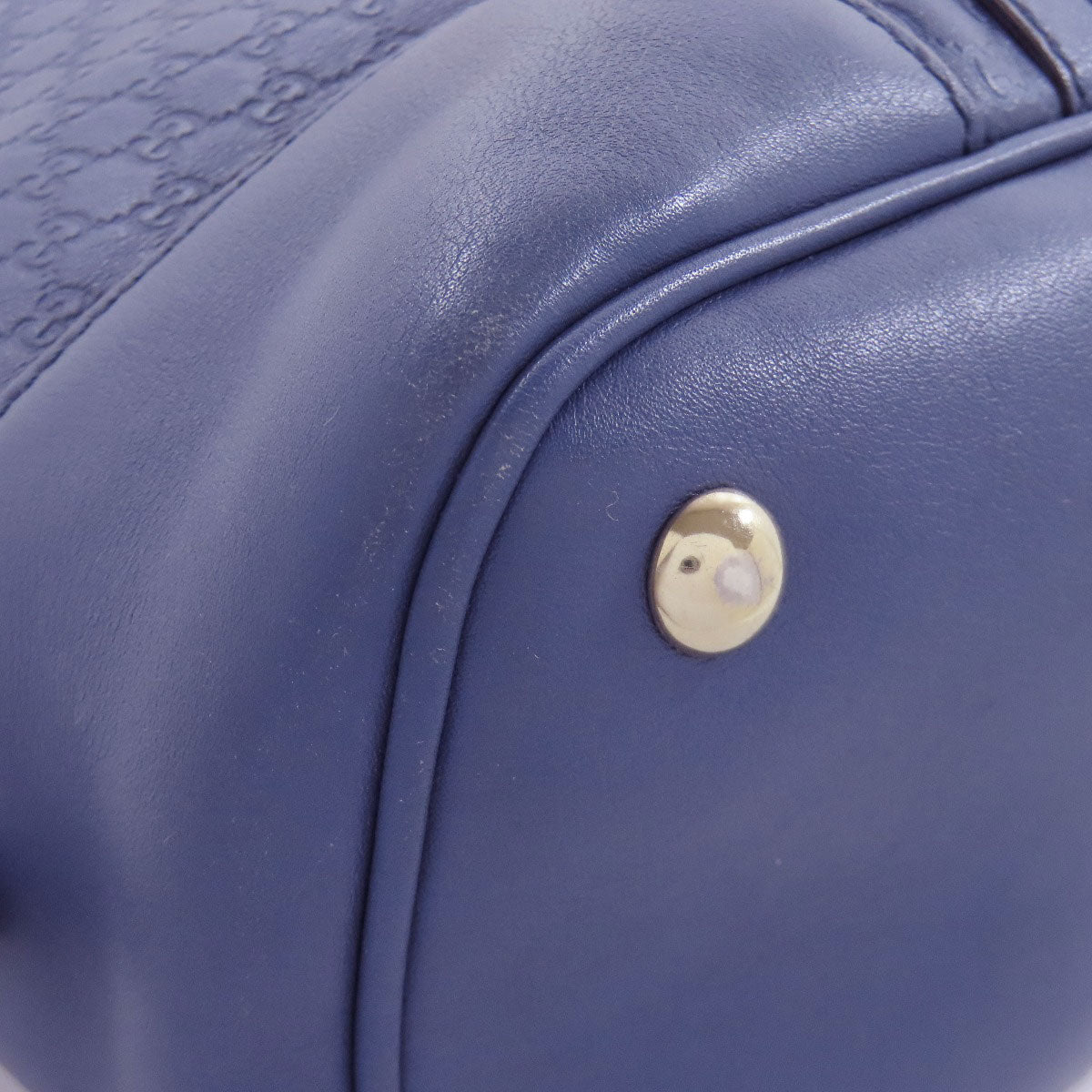 GUCCI Handbag 309617 leather blue GG Signature Microsima 2WAY Women Used Authentic