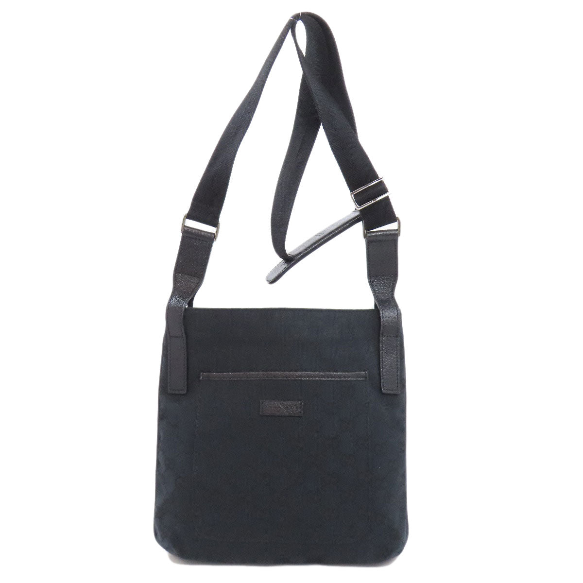 GUCCI Shoulder Bag 122793 canvas black GG Women Used Authentic