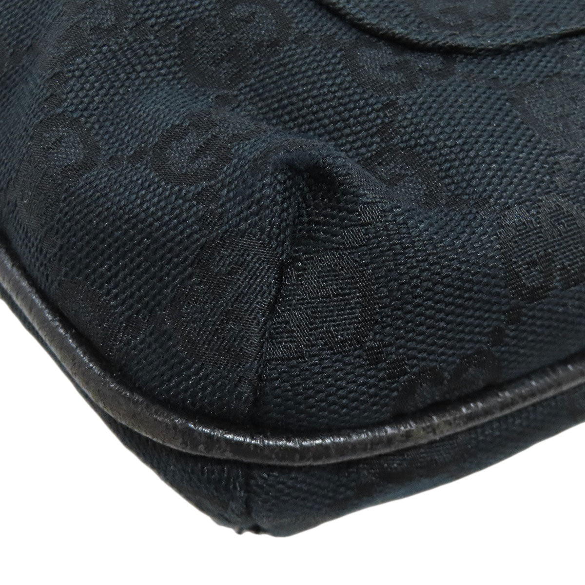 GUCCI Shoulder Bag 122793 canvas black GG Women Used Authentic
