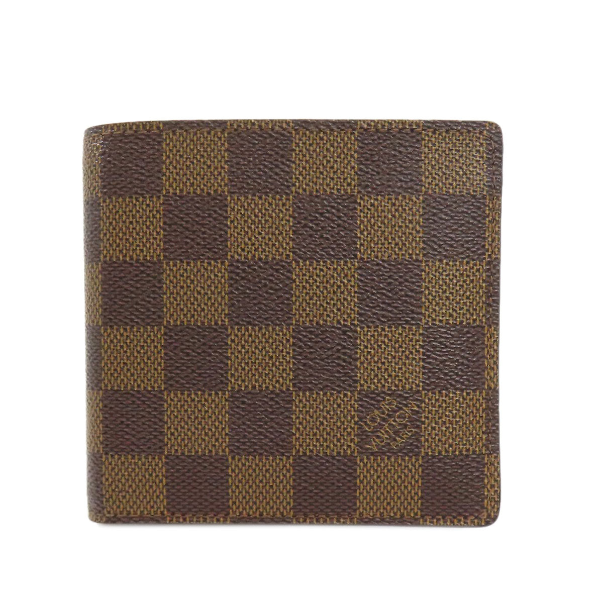 LOUIS VUITTON Bifold Wallet N61675 Damier canvas Brown Portefeuille�EMarco Women Used Authentic
