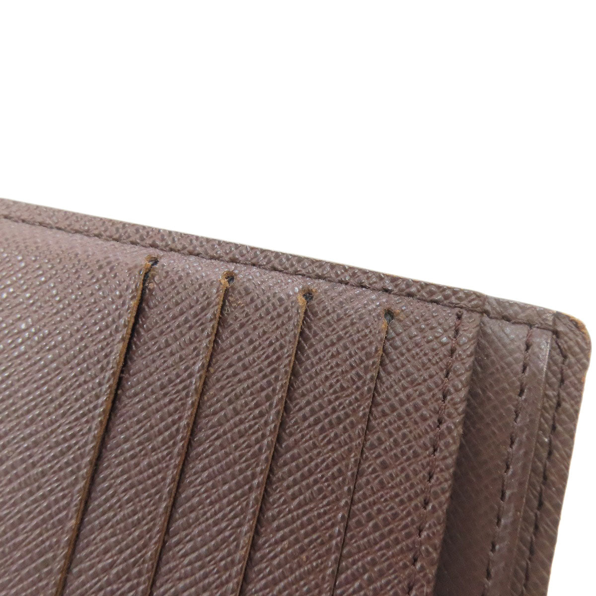 LOUIS VUITTON Bifold Wallet N61675 Damier canvas Brown Portefeuille�EMarco Women Used Authentic
