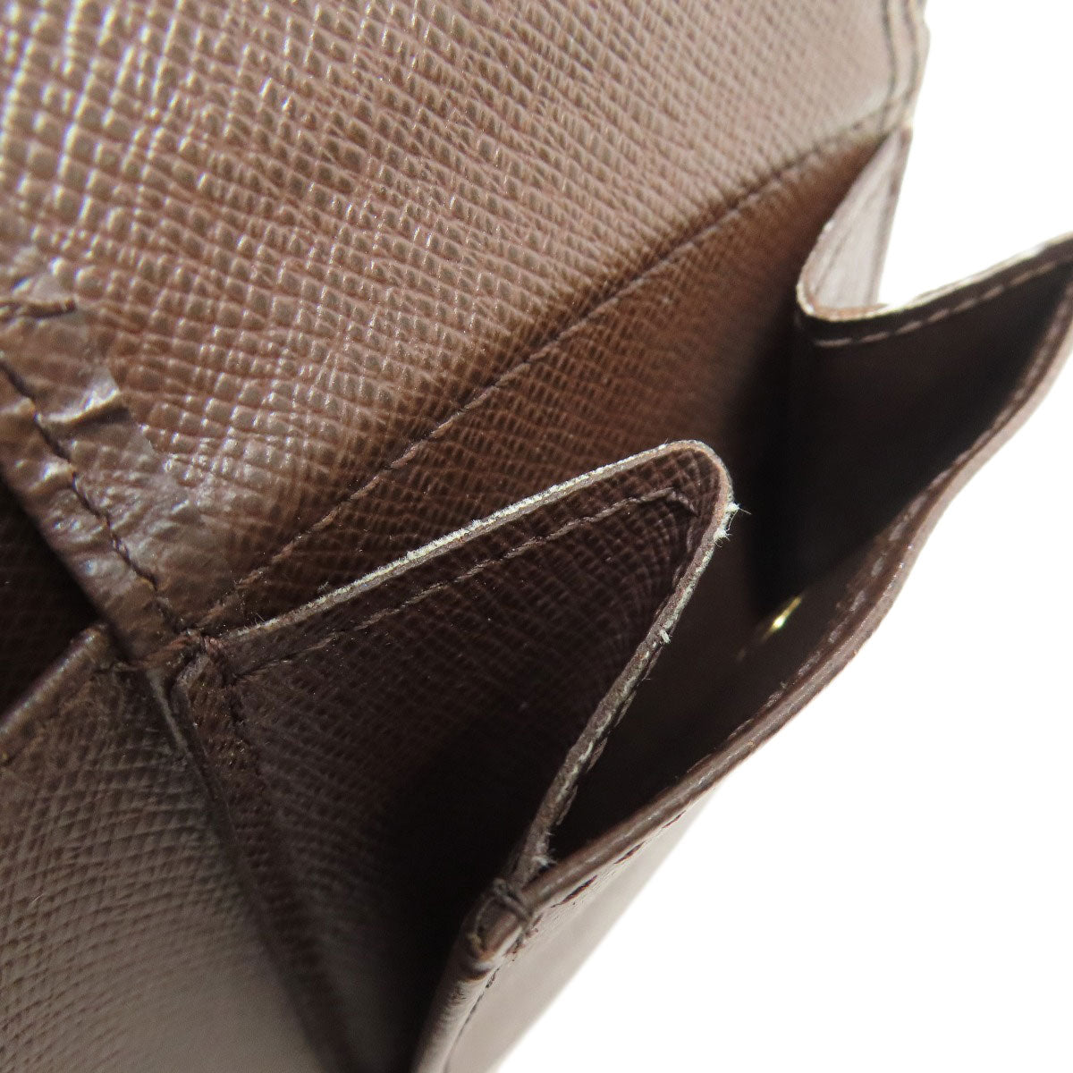 LOUIS VUITTON Bifold Wallet N61675 Damier canvas Brown Portefeuille�EMarco Women Used Authentic