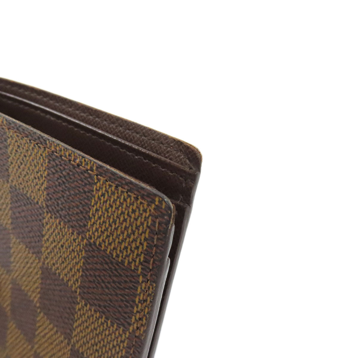 LOUIS VUITTON Bifold Wallet N61675 Damier canvas Brown Portefeuille�EMarco Women Used Authentic