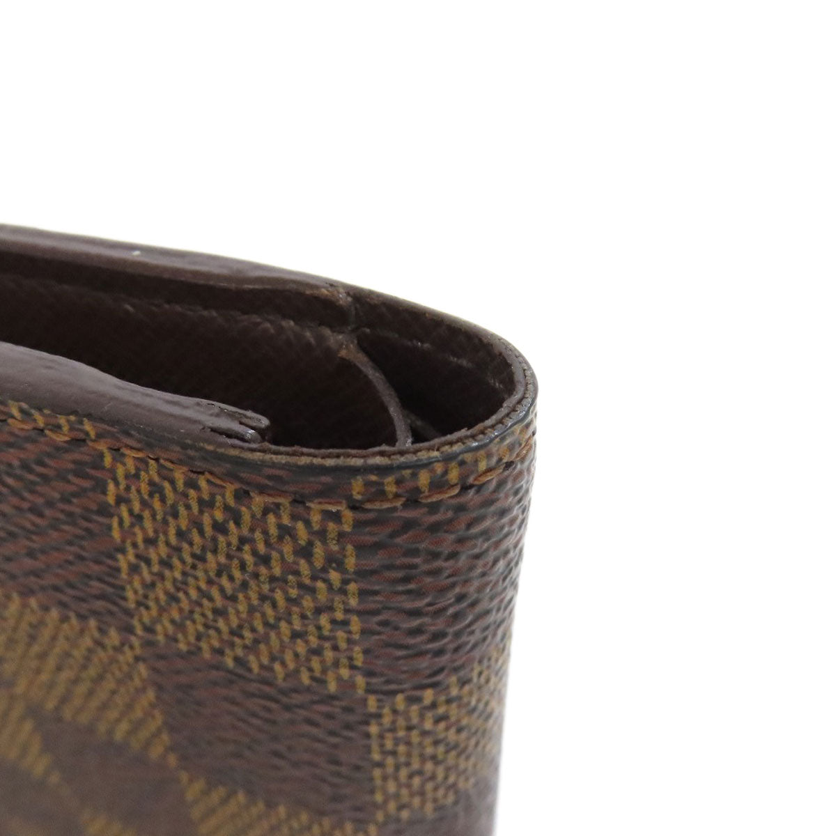 LOUIS VUITTON Bifold Wallet N61675 Damier canvas Brown Portefeuille�EMarco Women Used Authentic