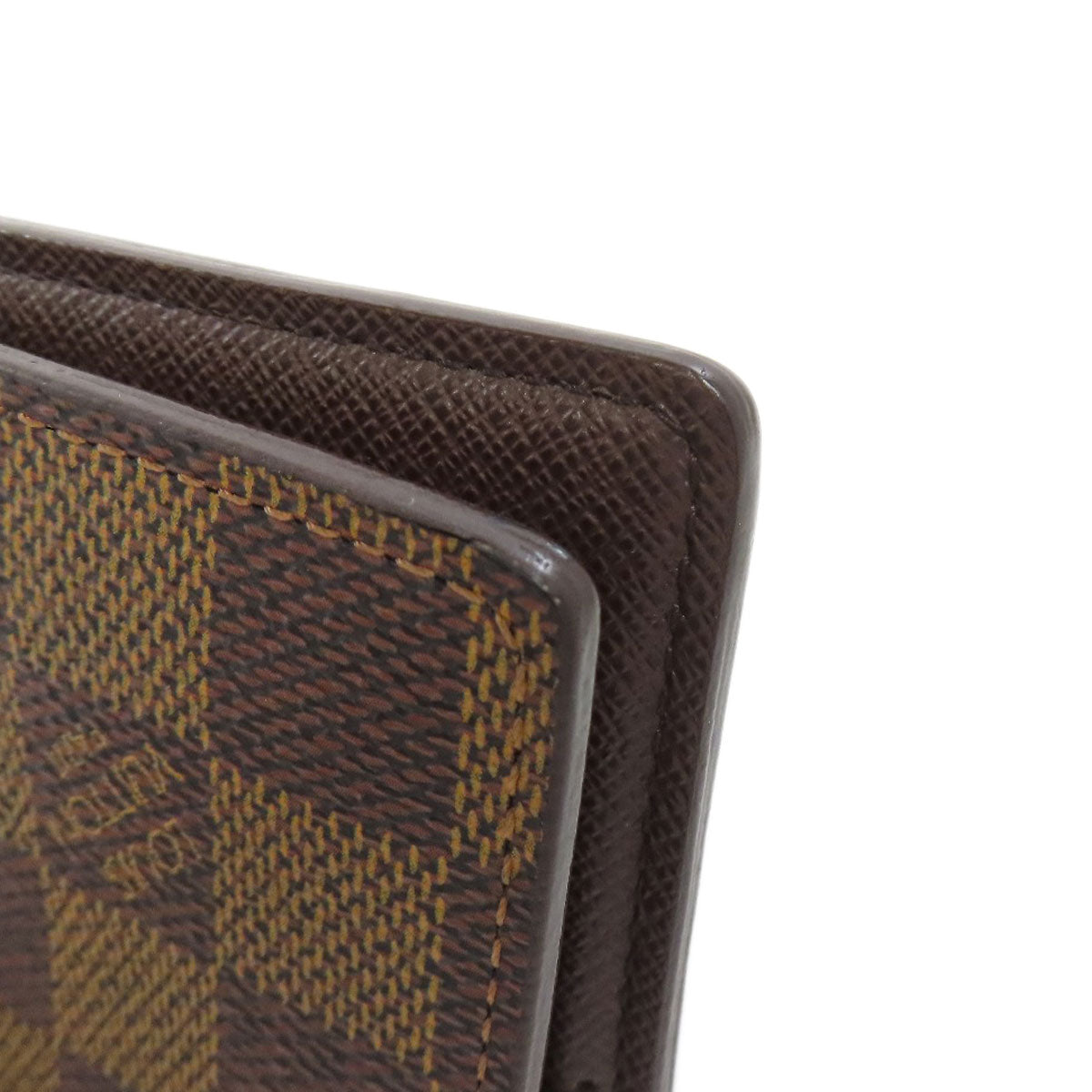 LOUIS VUITTON Bifold Wallet N61675 Damier canvas Brown Portefeuille�EMarco Women Used Authentic