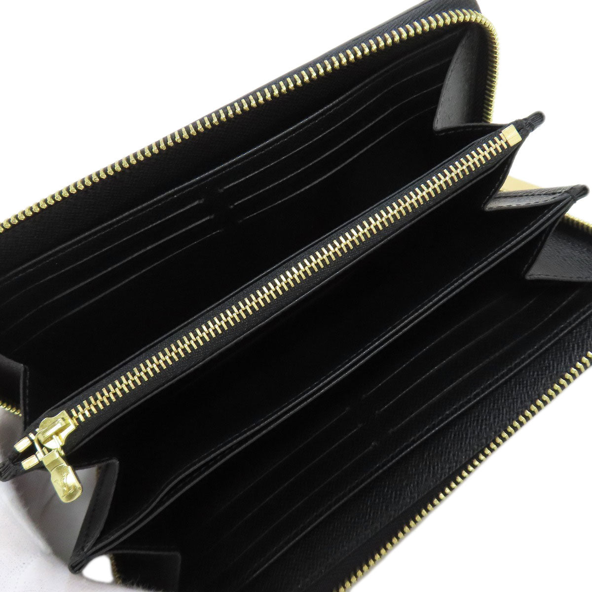 LOUIS VUITTON Long Wallet Purse M68755 Epi black Zippy wallet Women Used Authentic